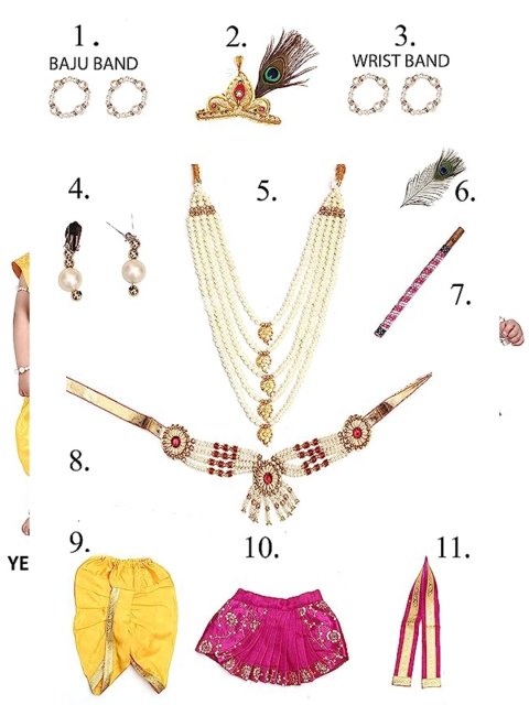 RAJ FANCY DRESSES Kids Shri Krishna Clothing Set With Accessories - Image 4