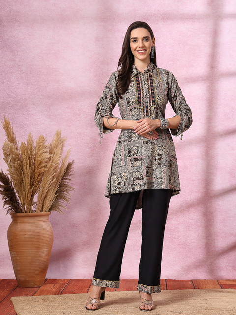 Nayam By Lakshita Women Printed Tunic with Palazzos - Image 2