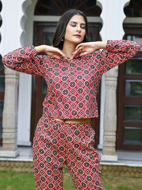 MissKurti Printed Pure Cotton Top & Trousers - Image 7