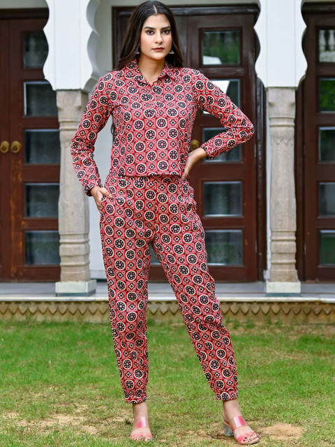 MissKurti Printed Pure Cotton Top & Trousers