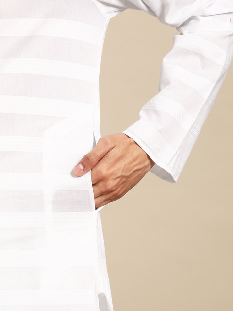 MANQ Men Striped Regular Pure Cotton Kurta with Pyjamas - Image 7