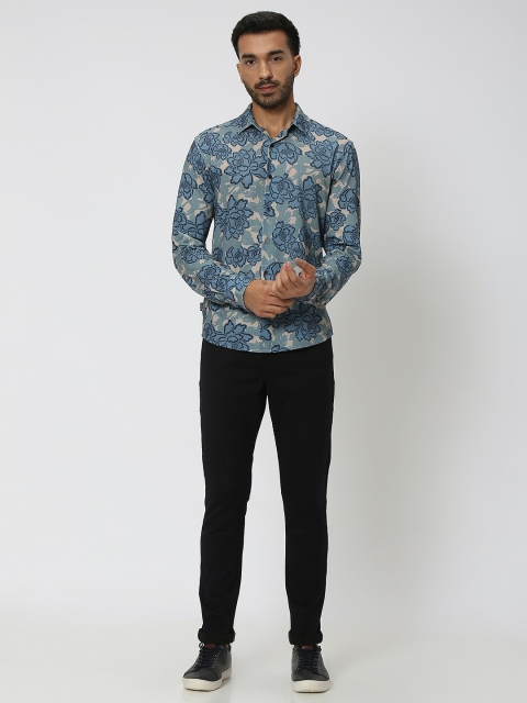 Mufti Slim Fit Floral Printed Spread Collar Casual Shirt - Image 5