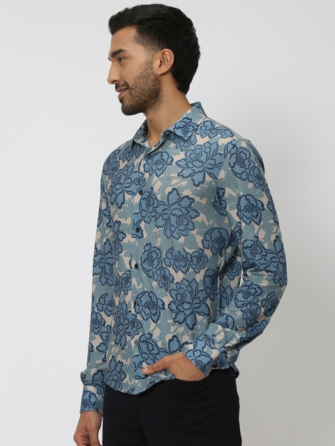 Mufti Slim Fit Floral Printed Spread Collar Casual Shirt - Image 3