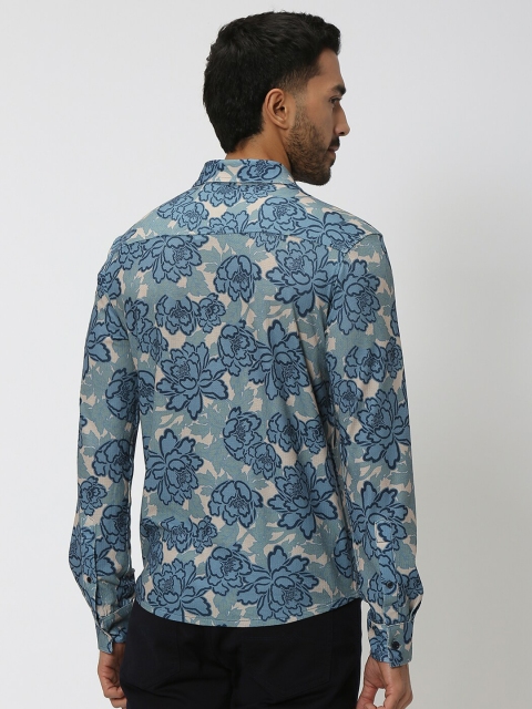 Mufti Slim Fit Floral Printed Spread Collar Casual Shirt - Image 4