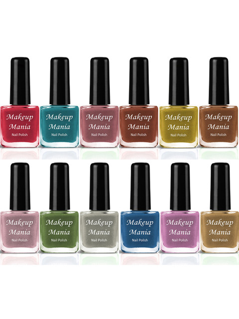 Makeup Mania Set of 12 High-Shine Long-Lasting Non-Toxic Nail Polish 6ml Each - Shade 214