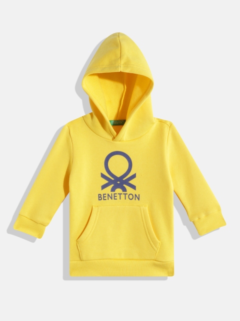 United Colors of Benetton Boys Brand Logo Printed Hooded Sweatshirt