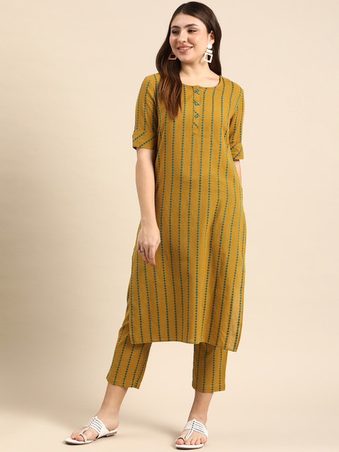 Anouk Regular Cotton Kurta with Trousers