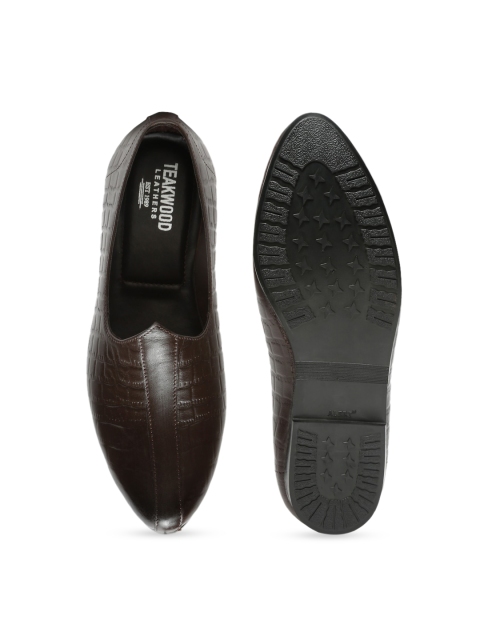 Teakwood Leathers Men Textured Leather Comfort Insole Basics Mojaris - Image 5