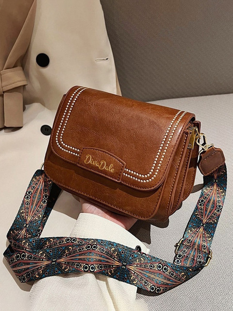 Diva Dale Embroidered Structured Sling Bag