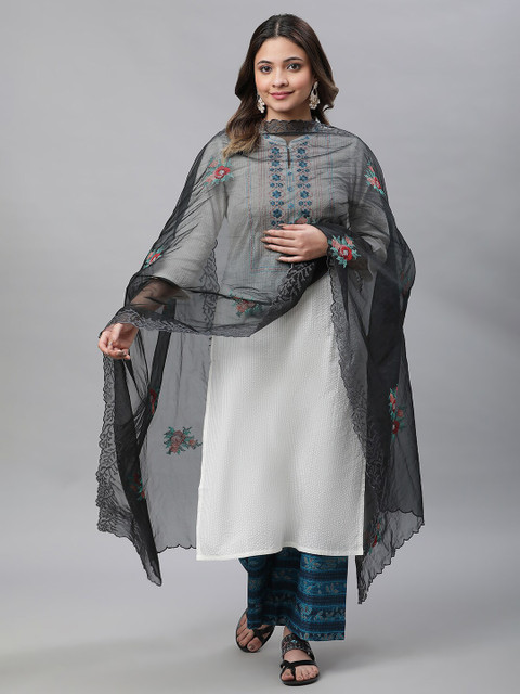 AURELIA Floral Embroidered Dupatta