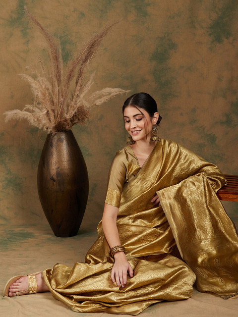 Sangria Ethnic Motif Woven-Design Banarasi Saree