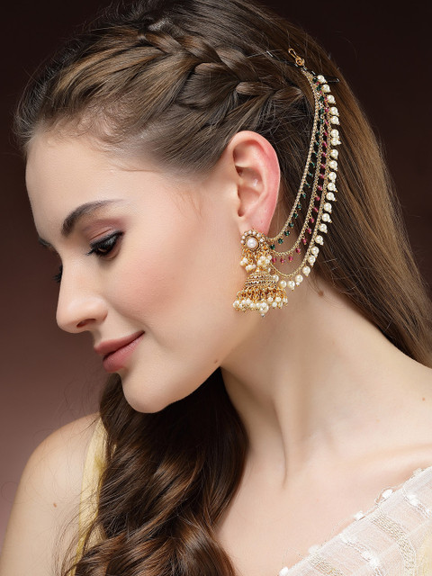 Anouk Gold-Plated Classic Ear Chain Earrings