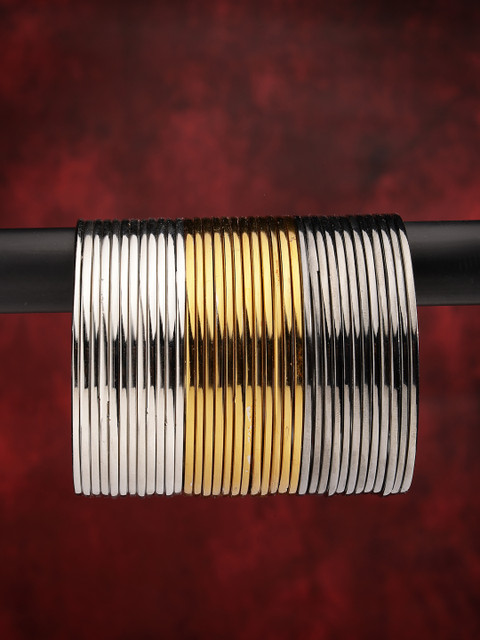 Anouk Set Of 36 Gold & Silver-Plated Bangles