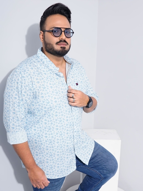 Hardsoda by The Indian Garage Co Micro Disty Printed Spread Collar Cotton Casual Shirt - Image 5