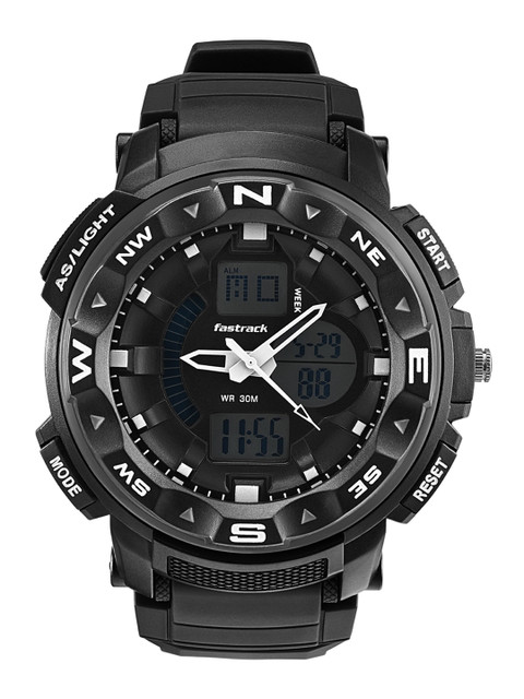 Fastrack Quartz Analog Digital With Black Dial Unisex Watch - Nt38076pp01w