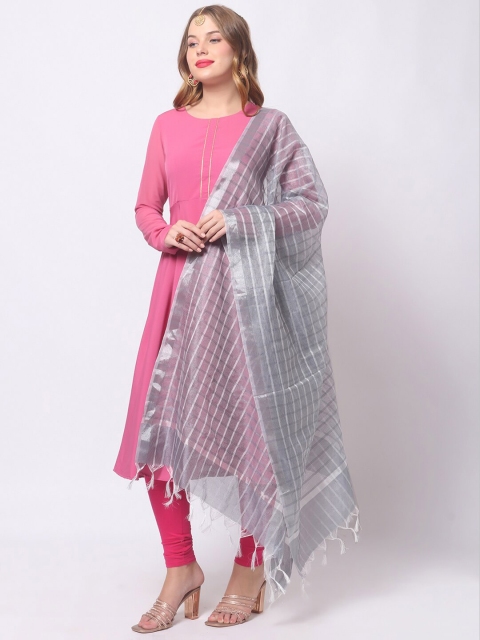 Dupatta Bazaar Checked Tasselled Dupatta - Image 5