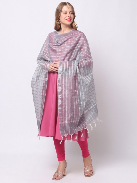 Dupatta Bazaar Checked Tasselled Dupatta - Image 3