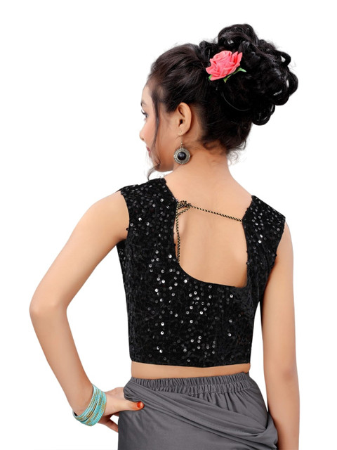 Dhyey Fashion Girls Sequinned Ready to Wear Saree - Image 5