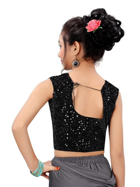 Dhyey Fashion Girls Sequinned Ready to Wear Saree - Image 5