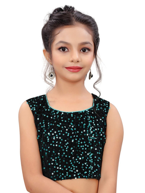 Dhyey Fashion Girls Sequinned Ready to Wear Saree - Image 4