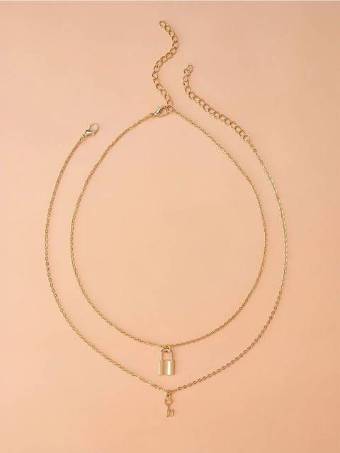 Pinapes Set Of 2 Gold-Plated Oxidised Chain