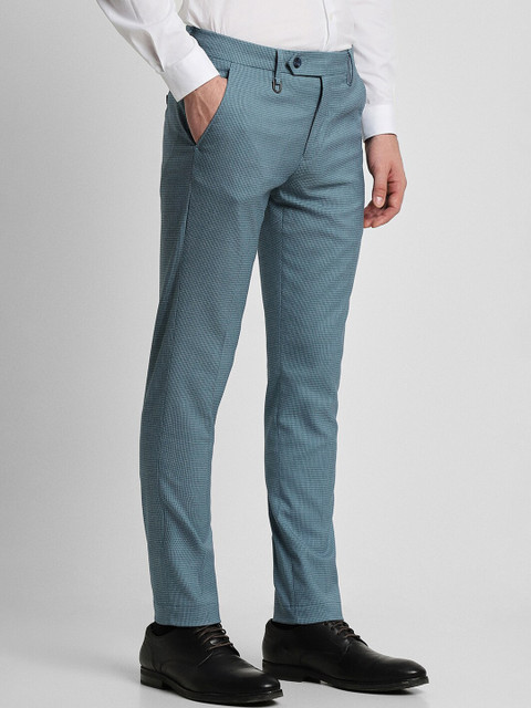 Peter England Men Textured Slim Fit Formal Trousers - Image 2