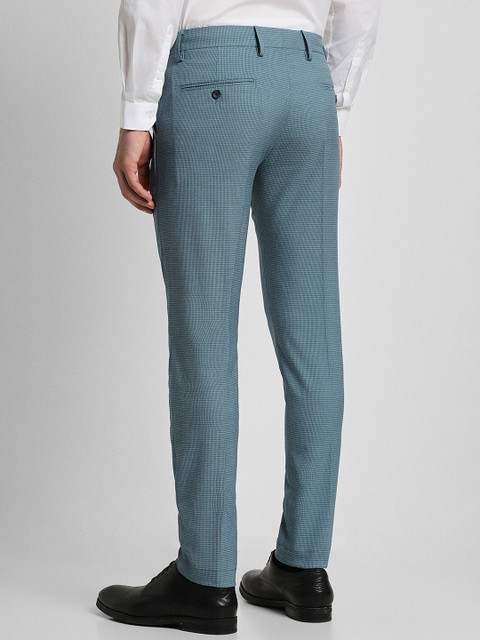 Peter England Men Textured Slim Fit Formal Trousers - Image 3