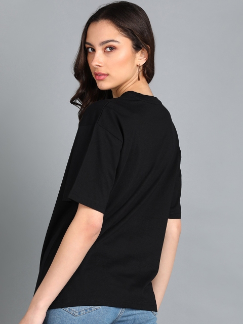 Adyavastram Typography Printed Drop Shoulder Sleeves Oversized Fit Pure Cotton T-shirt - Image 4