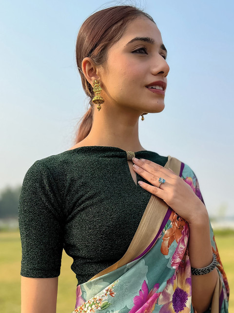 Bindigasm's Advi Keyhole Neck Stretchable Saree Blouse