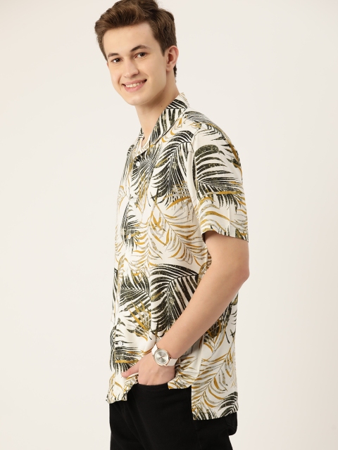 Mast & Harbour Tropical Printed Cuban Collar Casual Shirt - Image 3