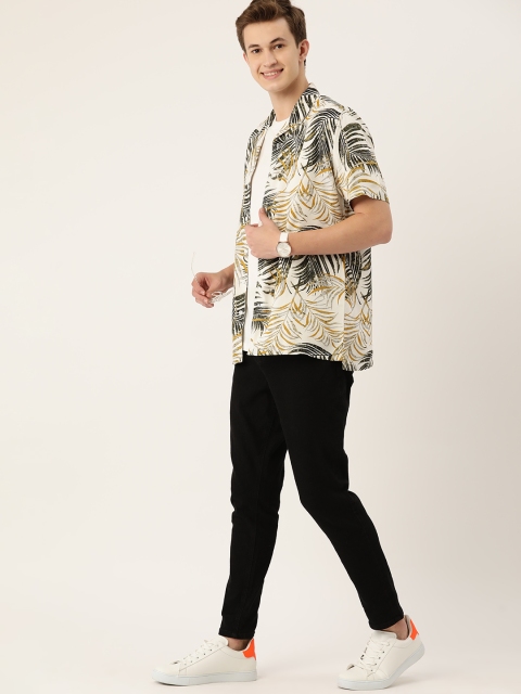Mast & Harbour Tropical Printed Cuban Collar Casual Shirt - Image 5