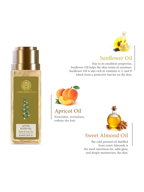 Forest Essentials Ayurvedic Oudh & Green Tea Travel Size After Bath Oil - 50 ml - Image 4