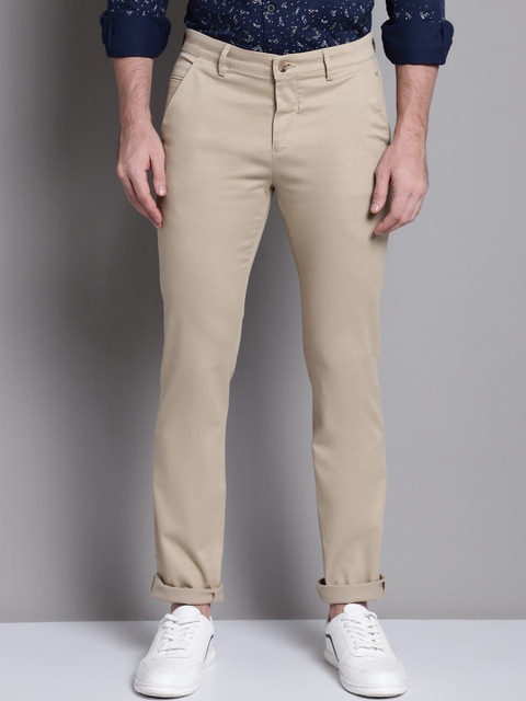 Cantabil Men Comfort Mid Rise Plain Cotton Chinos