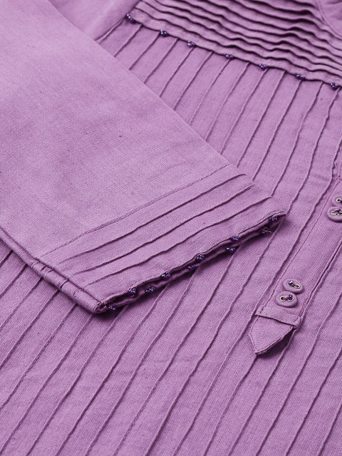 Neemiya Striped Thread Work Pure Cotton Kurta - Image 7