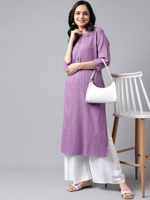 Neemiya Striped Thread Work Pure Cotton Kurta - Image 6