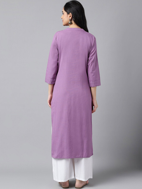 Neemiya Striped Thread Work Pure Cotton Kurta - Image 5
