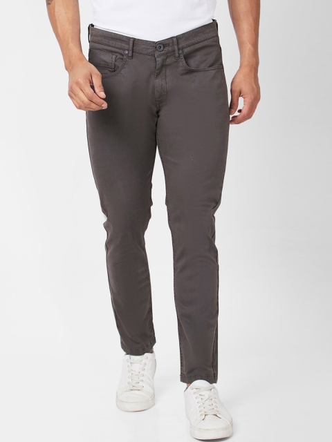 SPYKAR Men Slim Fit Mid Rise Cotton Trousers