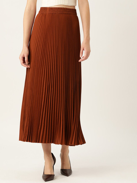 Chemistry Accordion Pleated Flared Maxi Skirt