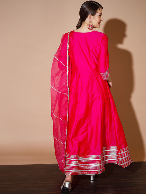 Sangria Angrakha Gotta Patti Anarkali Kurta With Dupatta - Image 6