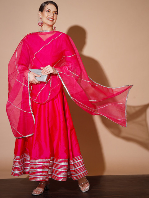 Sangria Angrakha Gotta Patti Anarkali Kurta With Dupatta - Image 7