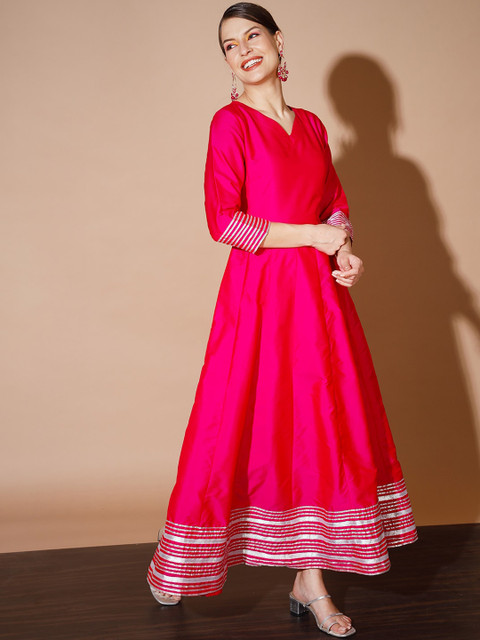 Sangria Angrakha Gotta Patti Anarkali Kurta With Dupatta - Image 4
