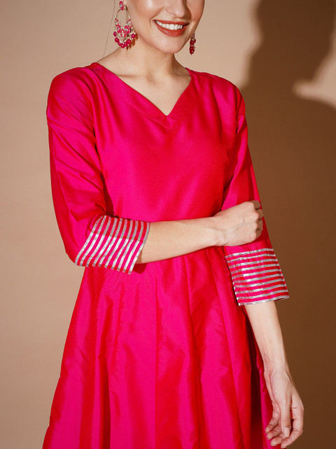 Sangria Angrakha Gotta Patti Anarkali Kurta With Dupatta - Image 2
