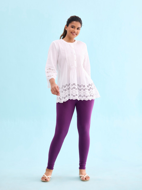 Go Colors Women Mid-Rise Solid Leggings