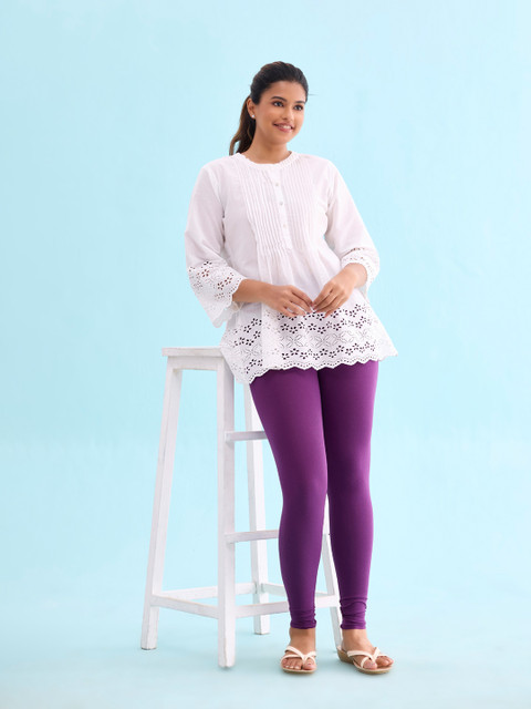 Go Colors Women Mid-Rise Solid Leggings - Image 4