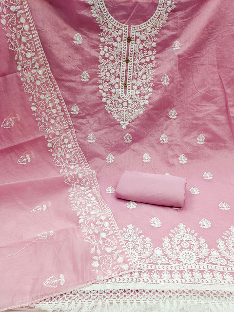 MANVAA Embroidered Unstitched Dress Material - Image 4