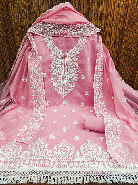 MANVAA Embroidered Unstitched Dress Material - Image 3