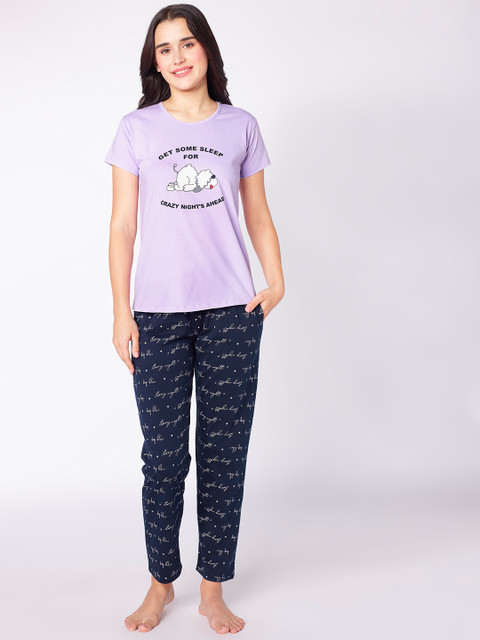 beebelle Typography Printed Cotton Night suit - Image 6