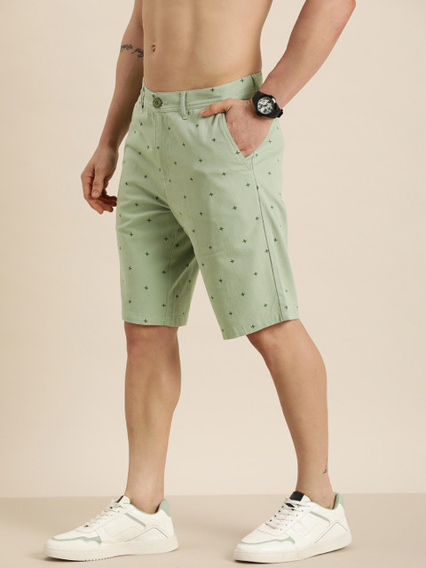 HERE&NOW Men Abstract Printed Slim Fit Shorts
