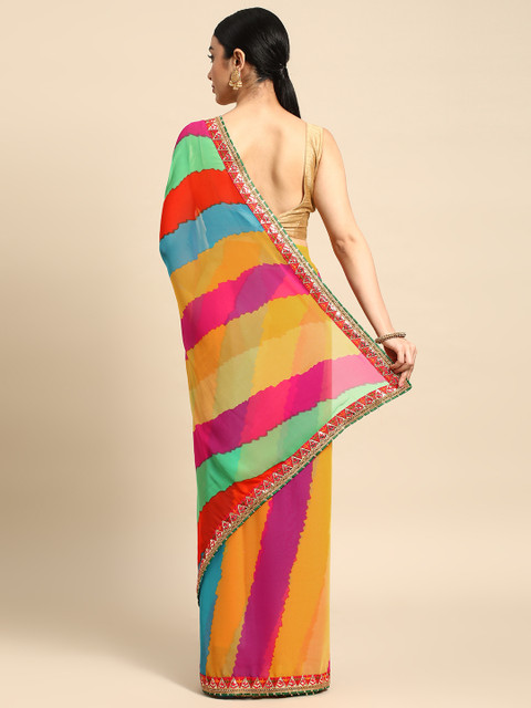 Mitera Leheriya Gotta Patti Pure Chiffon Saree - Image 3
