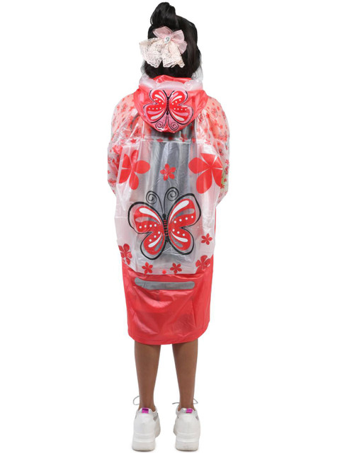 Yellow Bee Girls Printed Hooded Rain Jacket - Image 3